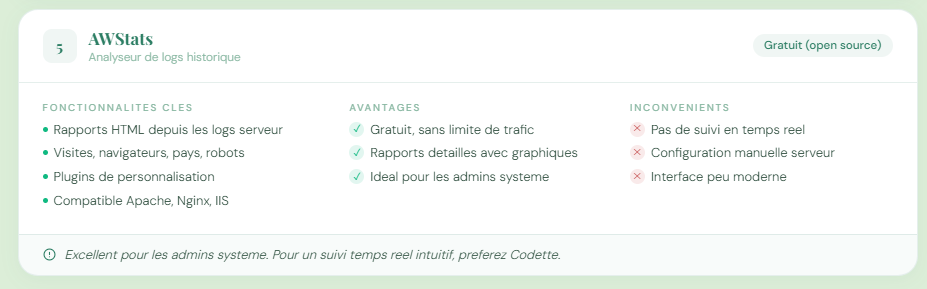 AWStats – analyseur de logs historique pour les serveurs