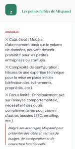 Les points faibles de Mixpanel : ce qui peut poser problème