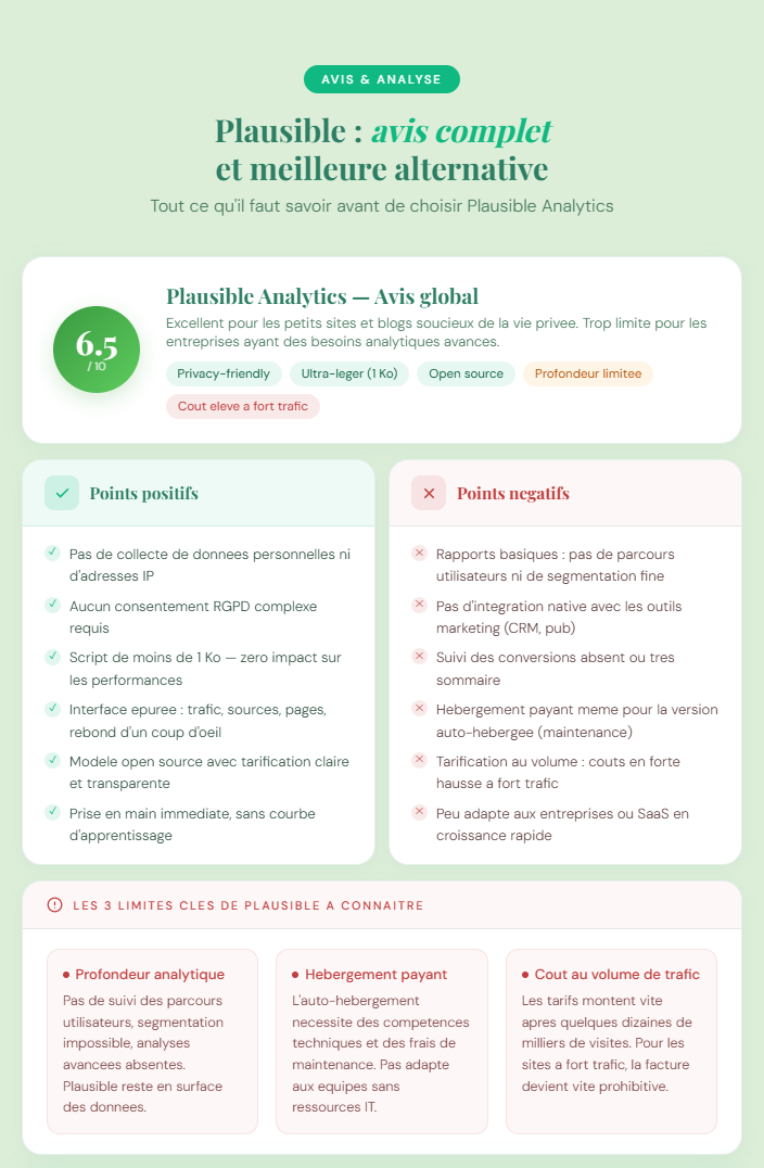 Pourquoi Plausible séduit les utilisateurs ? avis